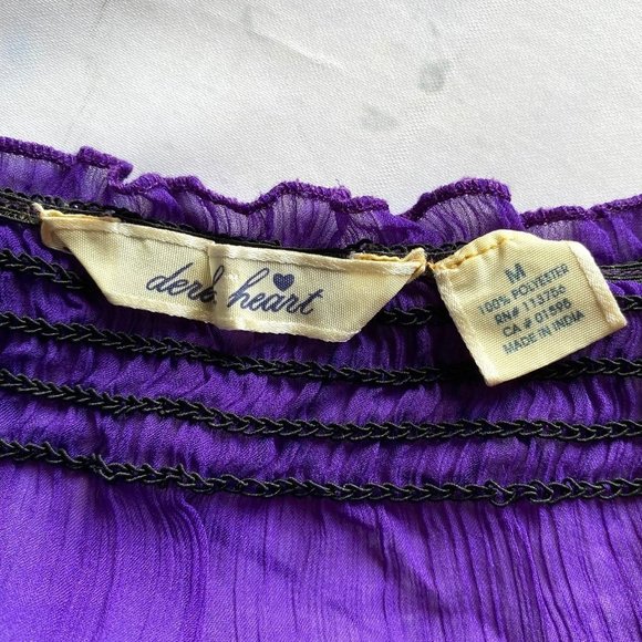 Boho Purple semi-sheer blouse Derek Heart sz M - Picture 6 of 6